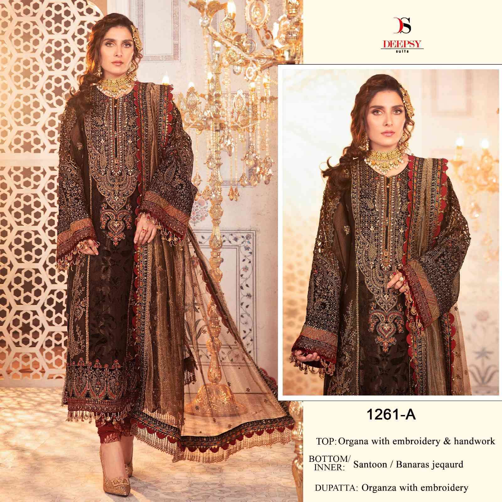 Deepsy 1261 Colors Organza Pakistani Unstitch Dress Catalog Dealers