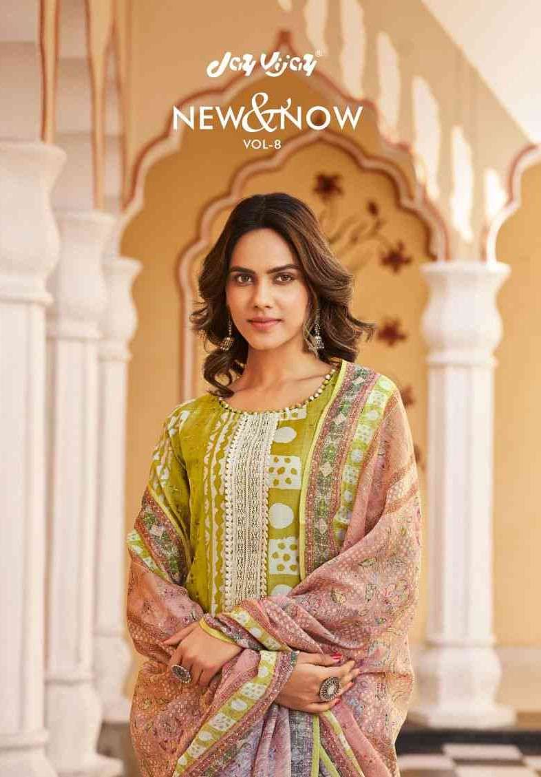 Jay Vijay New And Now Vol 8 Festive Collection Embroidered Pure Silk Dress Catalog Exporter