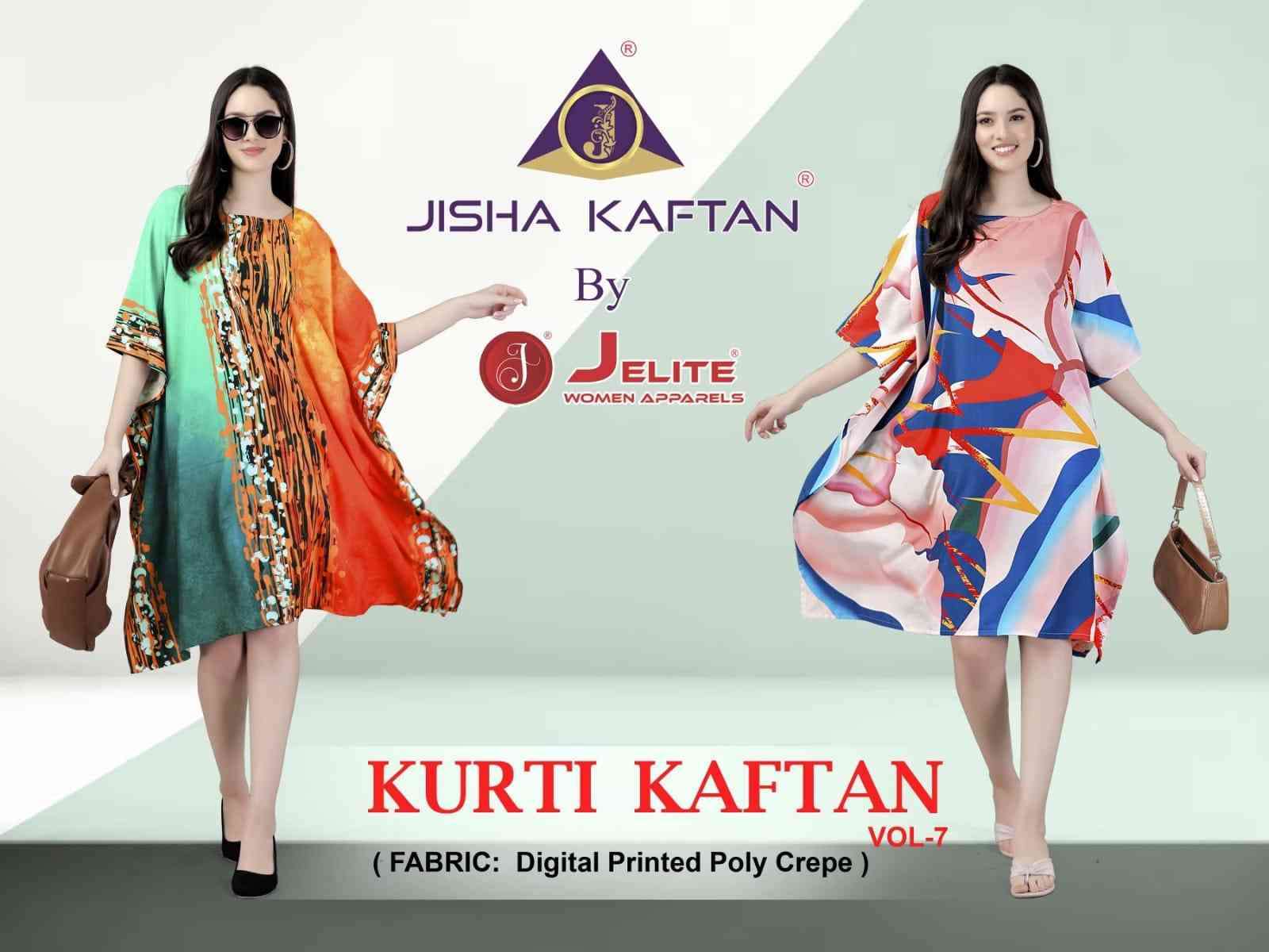 Jisha Kaftan Kurti Kaftan Vol 7 By Jelite Casual Style Digital Printed Kaftan Top Online Wholesaler