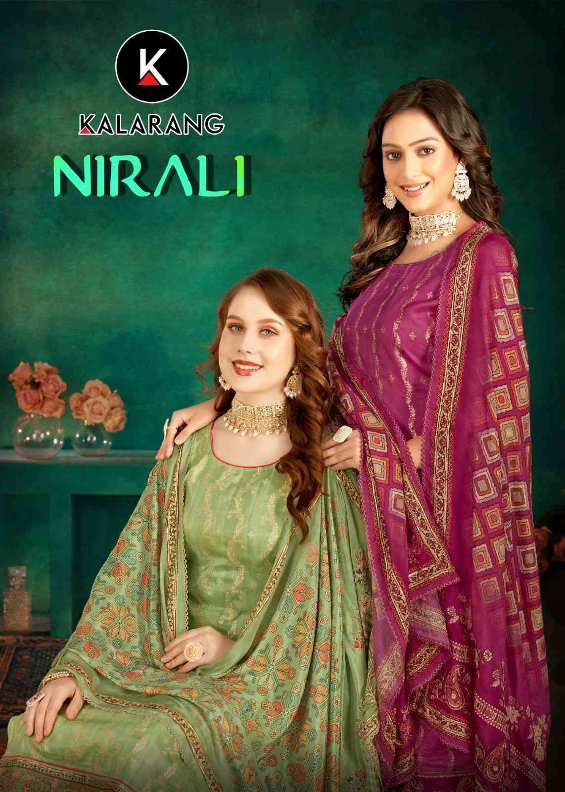 Kalarang Nirali Festive Wear Jacquard Sharara Designs Dress Catalog Wholesaler