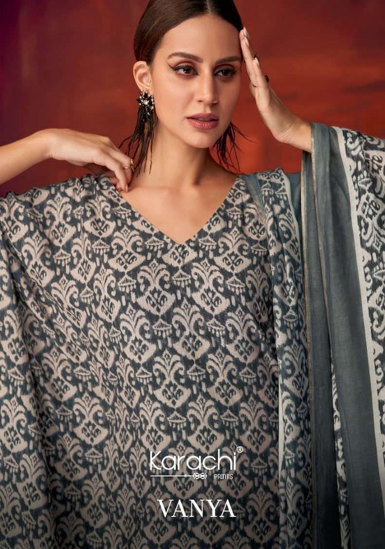 Kesar Vanya By karachi Prints Designer Fancy Muslin Salwar Suit Designs