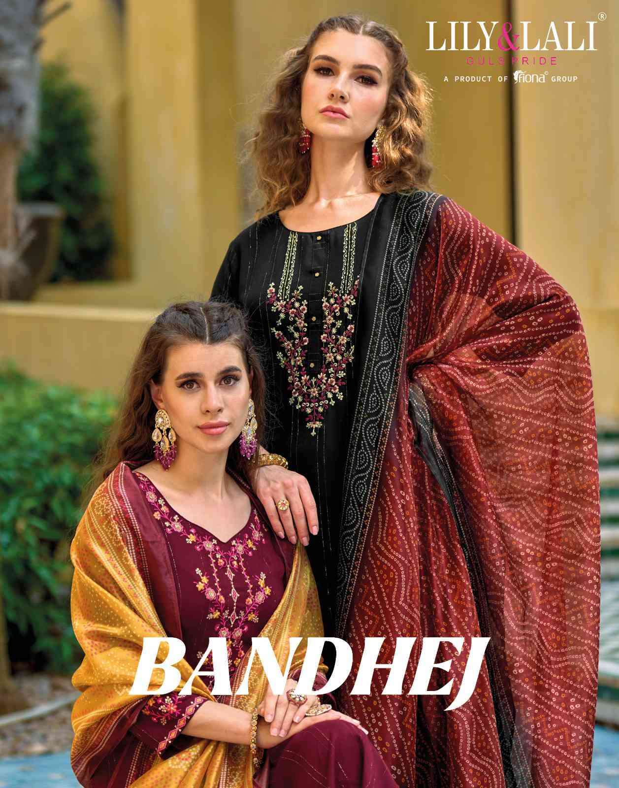 Lily And Lali Bandhej Festive Collection Pure Bandhej Designs 3 Piece Set Supplier