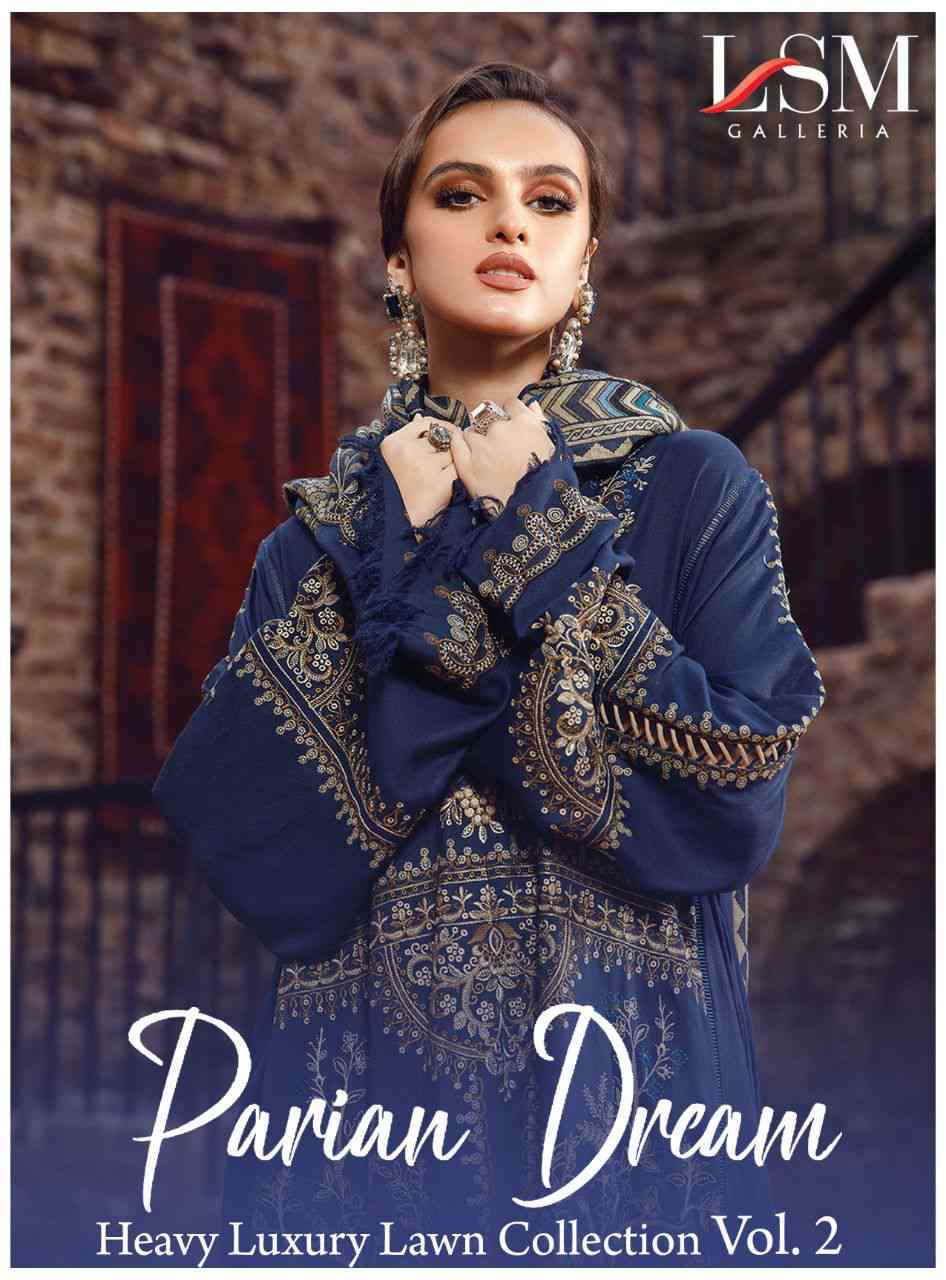 LSM Galleria Parian Dream Heavy Luxury Lawn Collection Vol 2 Pakistani Lawn Dress Supplier