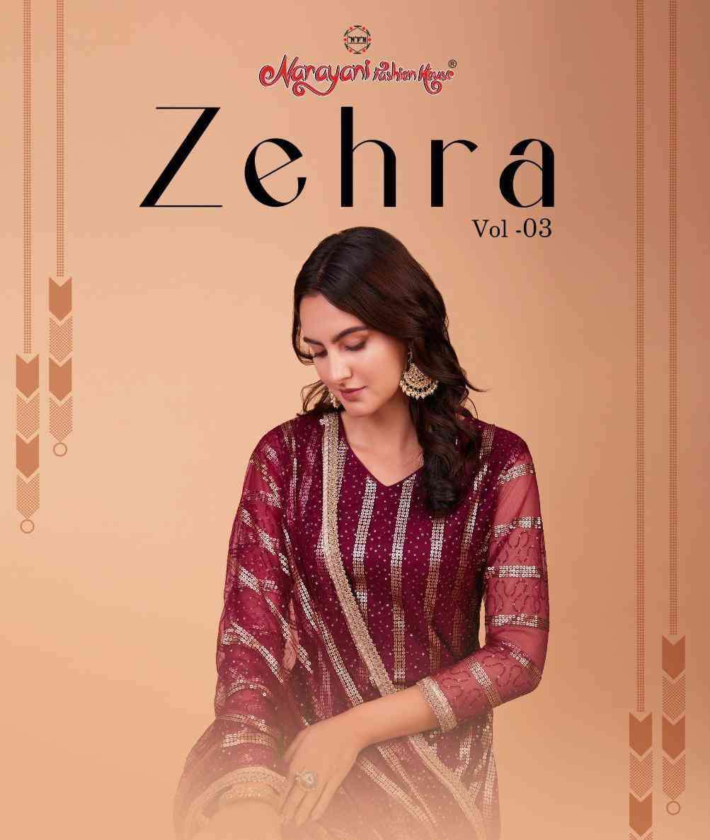 Narayani Zehra Vol 3 Heavy Net Party Wear Unstitch Dress Wholesaler New Designs