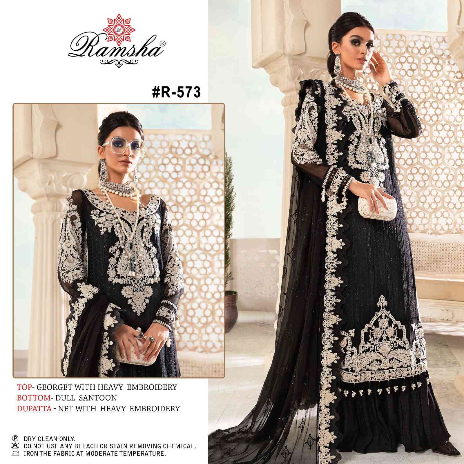Ramsha R 573 Heavy Embroidered Single Pakistani Dress Exporter