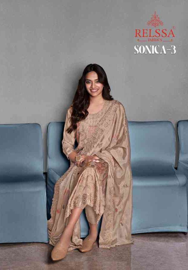 Relssa Sonica Vol 3 Exclusive Modal Silk Salwar Suit Catalog Supplier