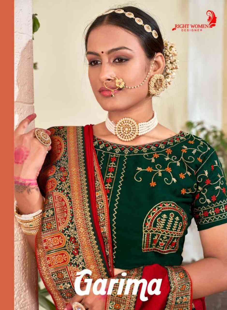 Right Women Garima 81761 To 81768 Silk Festive Wear Saree Catalog Wholesaler