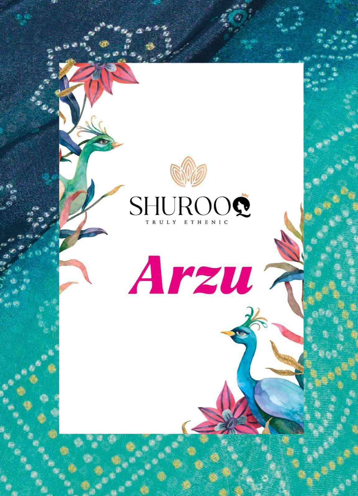 Shurooq Arzu Bandhani Designs Party Wear Jacquard Salwar Suit Wholesaler
