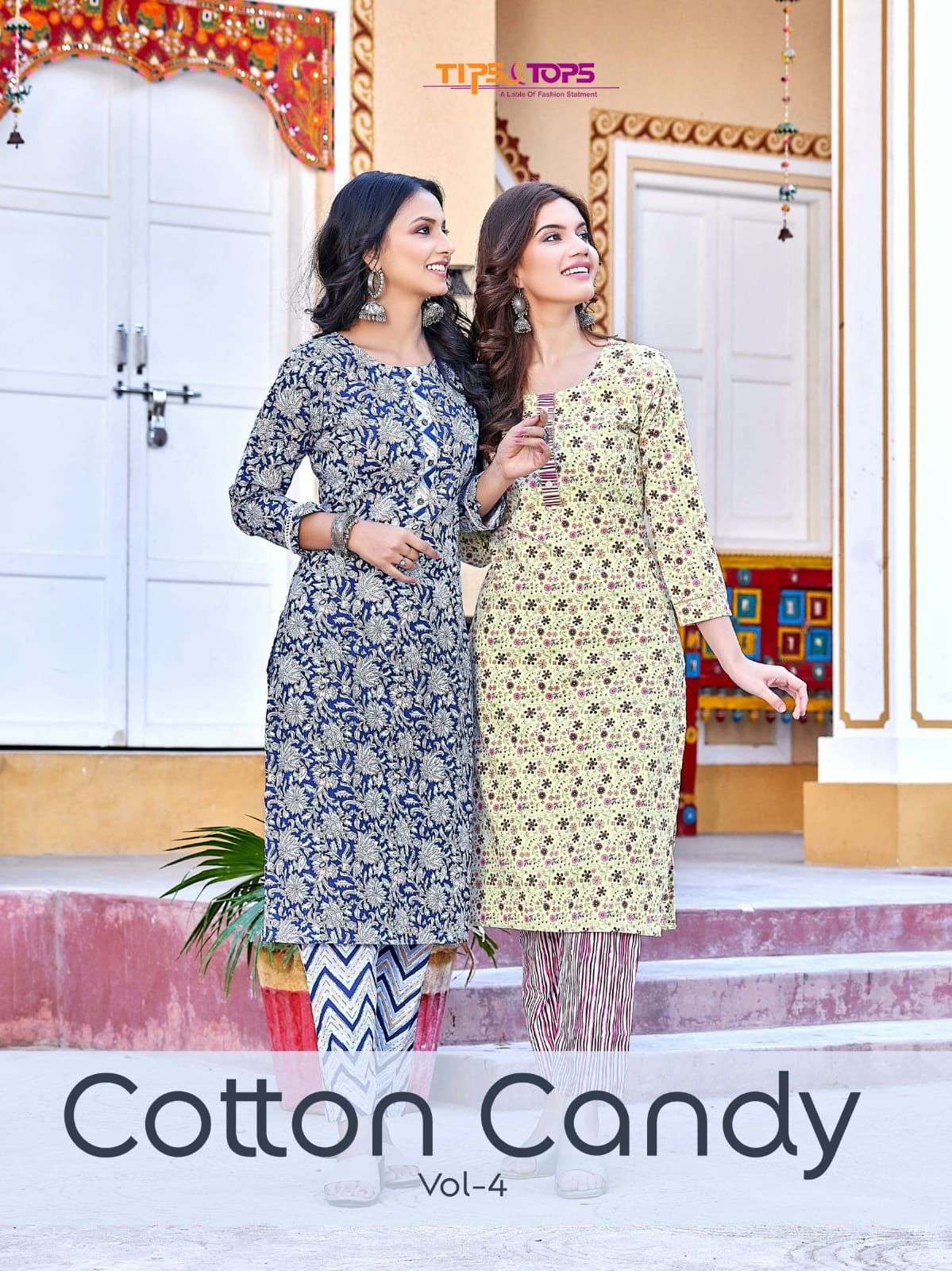 Tips and Tops Cotton Candy Vol 4 Printed Cotton Kurti pant Combo Set Collection