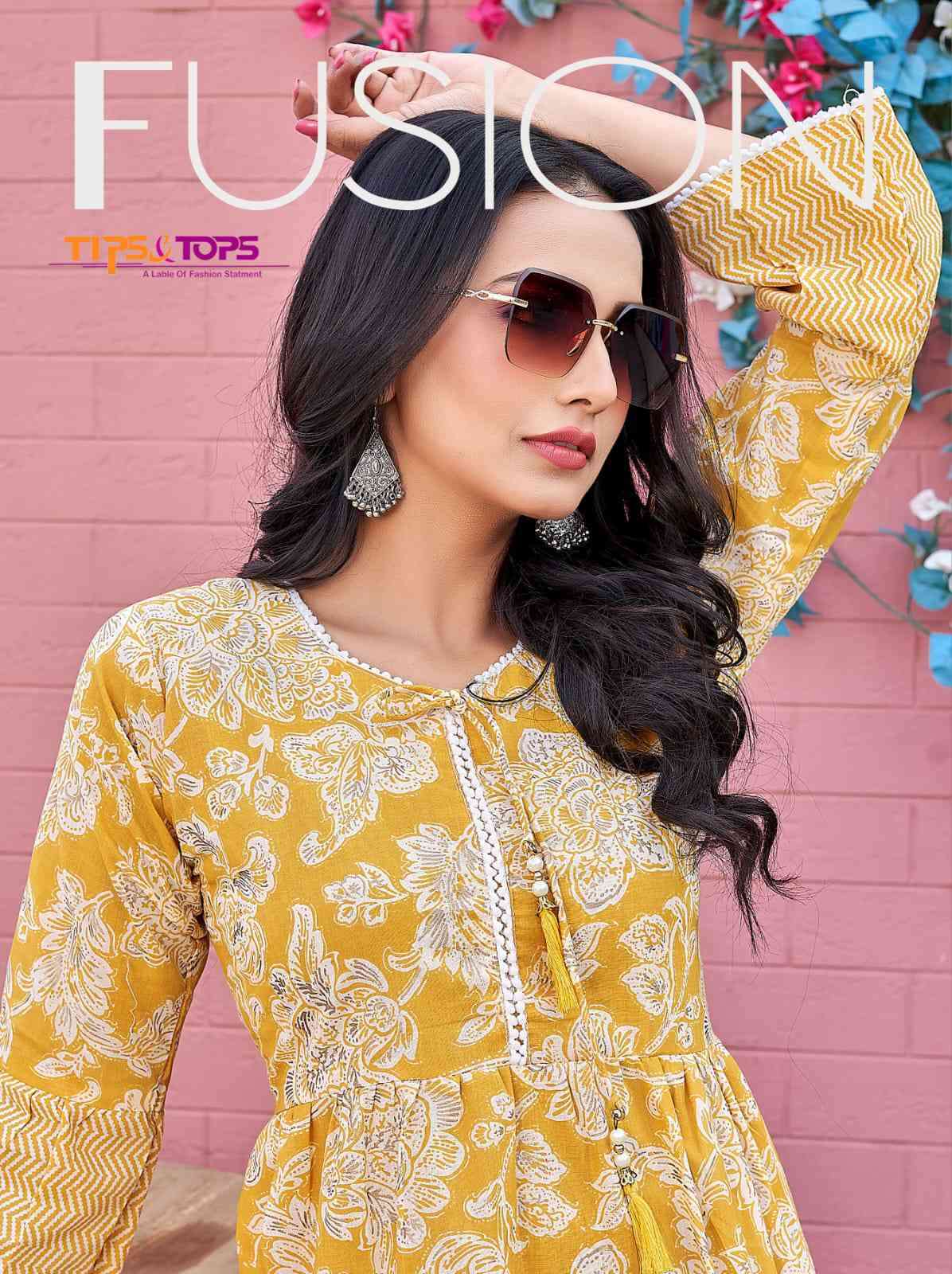 Tips And Tops Fusion Exclusive Print Western Designs Shot Kurti Catalog Dealers