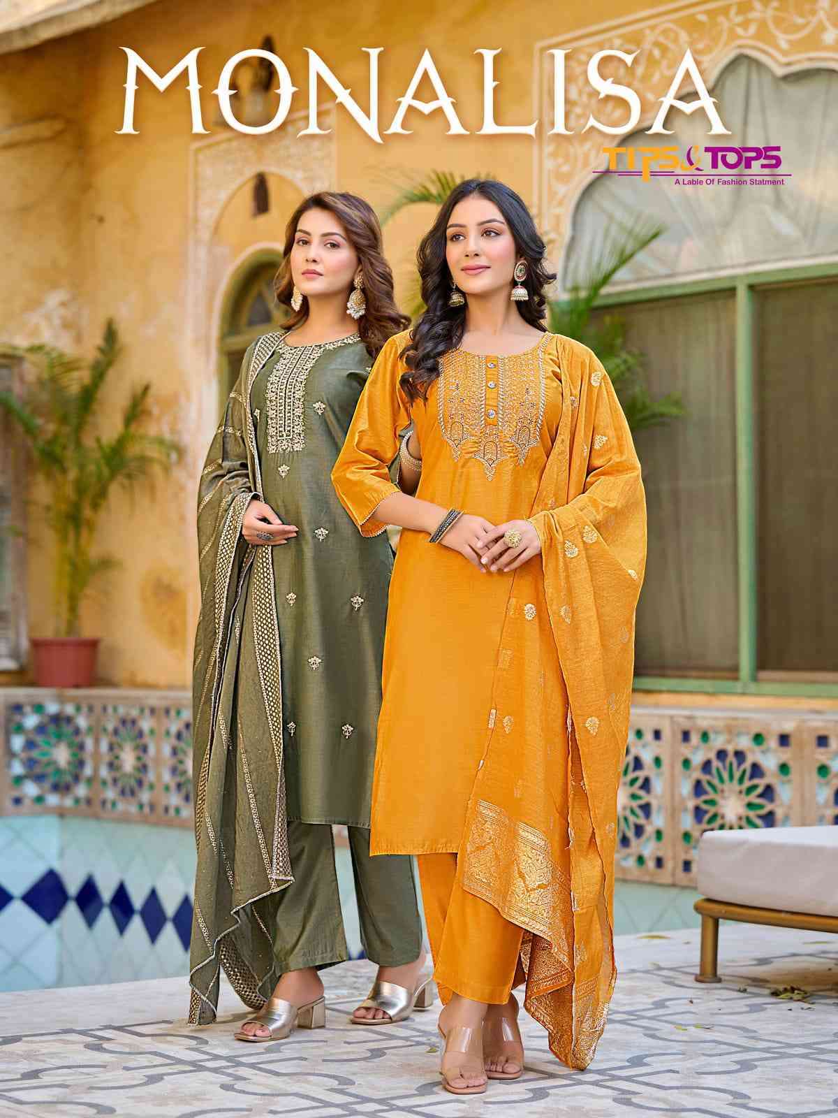 Tips And Tops Monalisa Fancy Chanderi Silk Festive Wear Dress Wholesaler