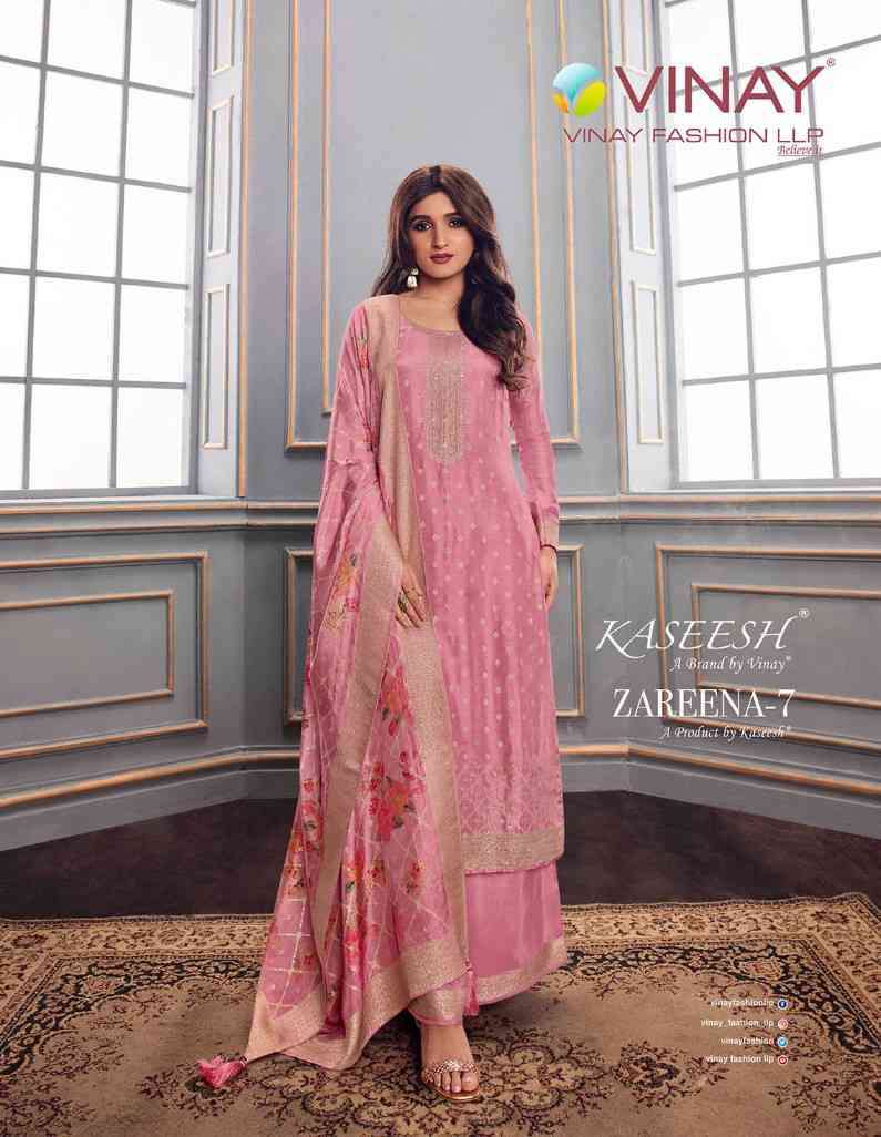 Vinay Kaseesh Zareena Vol 7 Exclusive Dola Jacquard Salwar Suit Catalog Supplier