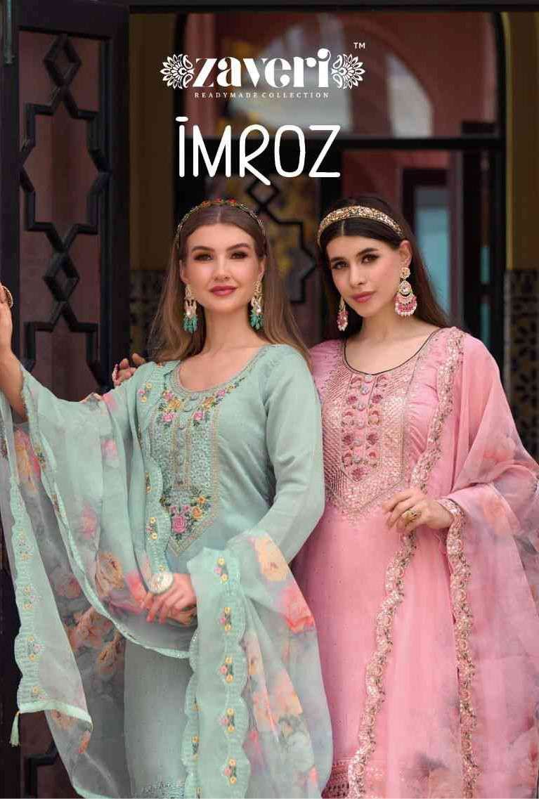 Zaveri Imroz Partywear Stylish Kurti Pant Dupatta New Collection Online Supplier