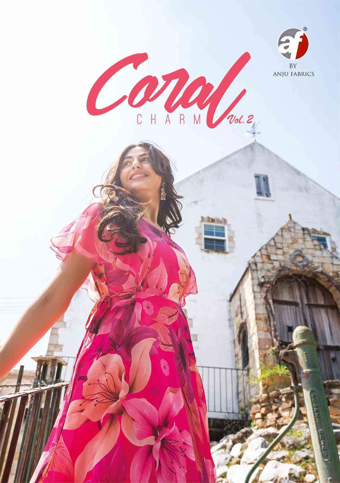 Af Stock Out Coral Charm Vol 2 By Anju Fabrics Ethnic Wear Ladies Long Frock Dealers