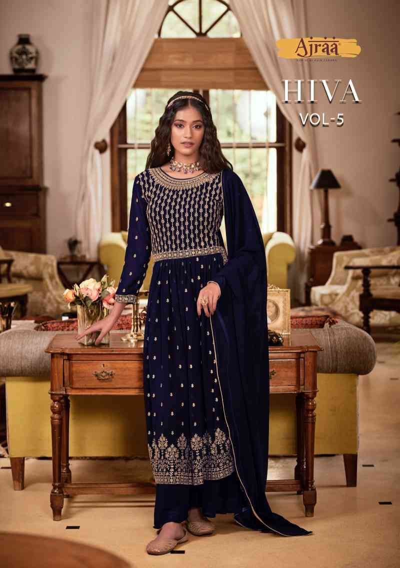 Ajraa Hiva Vol 5 Partywear Designer Nayra Cut Dress Catalog Supplier