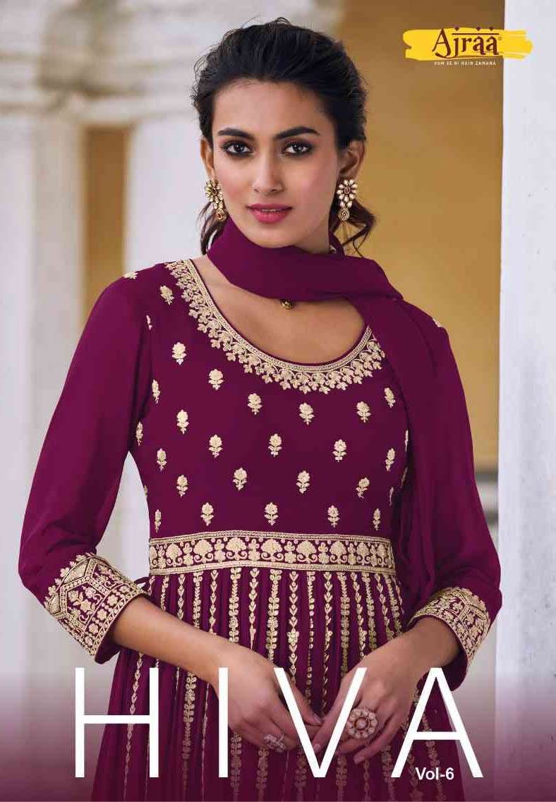Ajraa Hiva Vol 6 Festive Collection Nayra Cut Dress Catalog Wholesaler