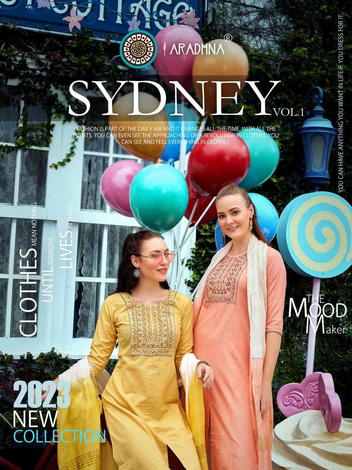Aradhna Sydney Vo 1 Fancy Cotton Stylish Kurti Dupatta Set Catalog Exporter
