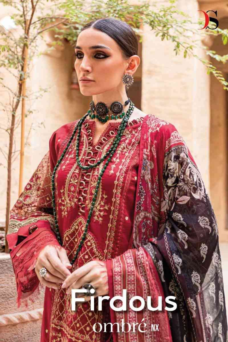 Deepsy Firdous Ombre Embroidered Nx Heavy Work Pakistani Cotton Suit Supplier