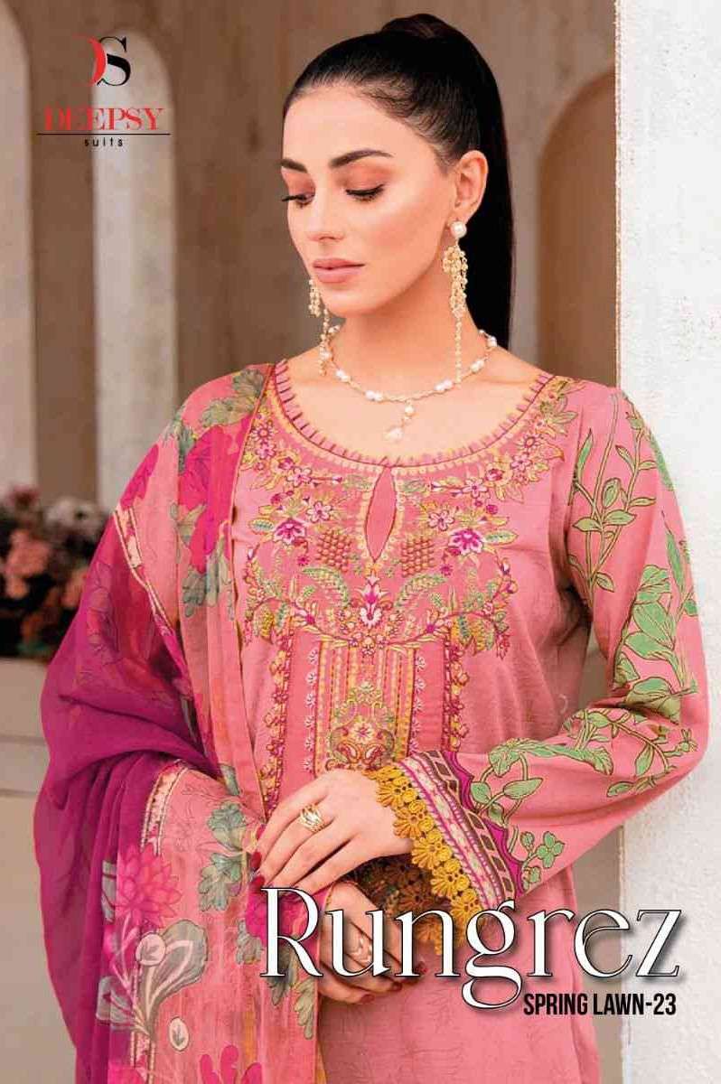 Deepsy Rungrez Spring Lawn 23 Pure Cotton Pakistani Dress Catalog Dealers