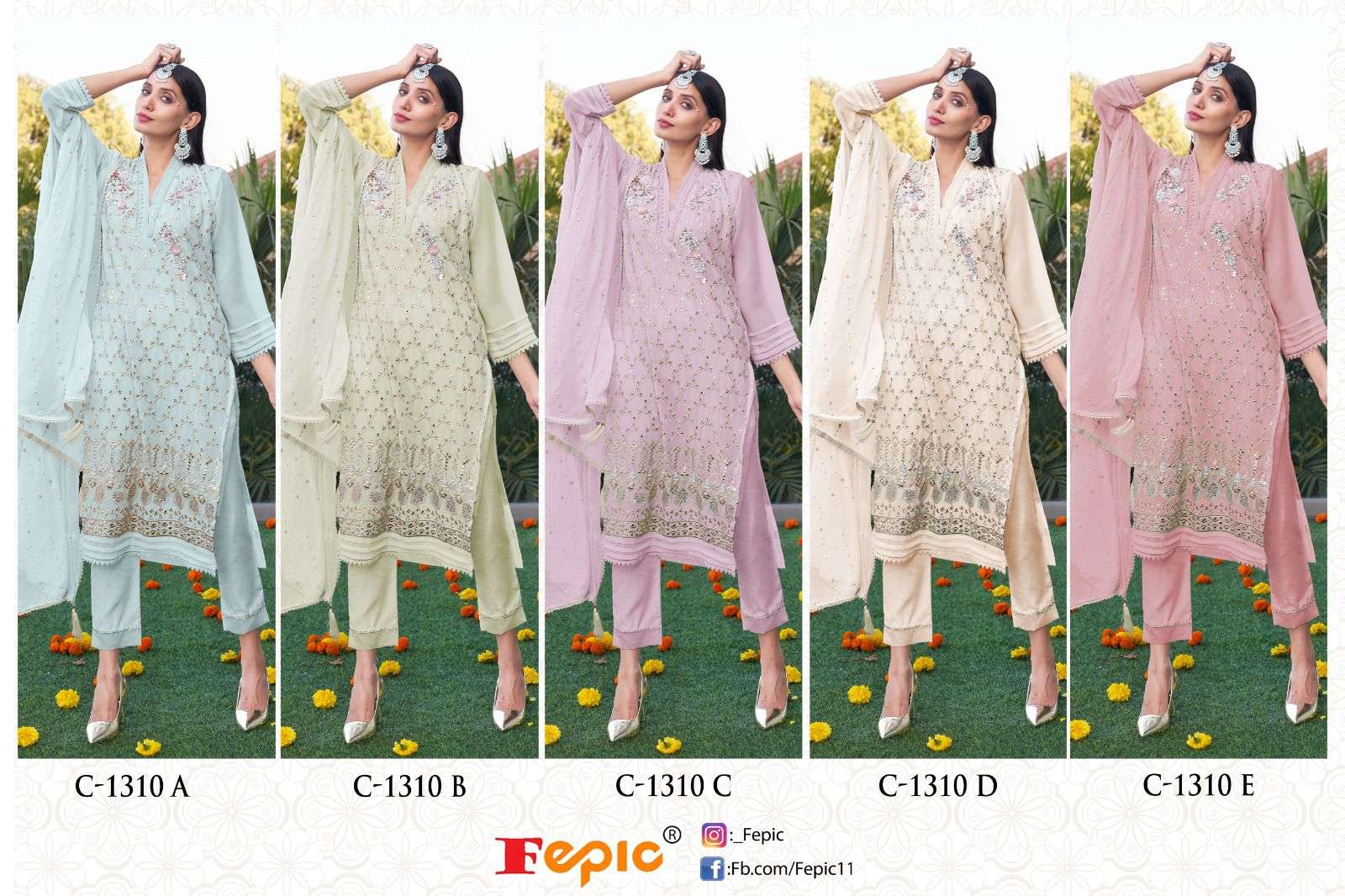 Fepic C 1310 Pakistani Colours Fancy Suit Collection wholesale