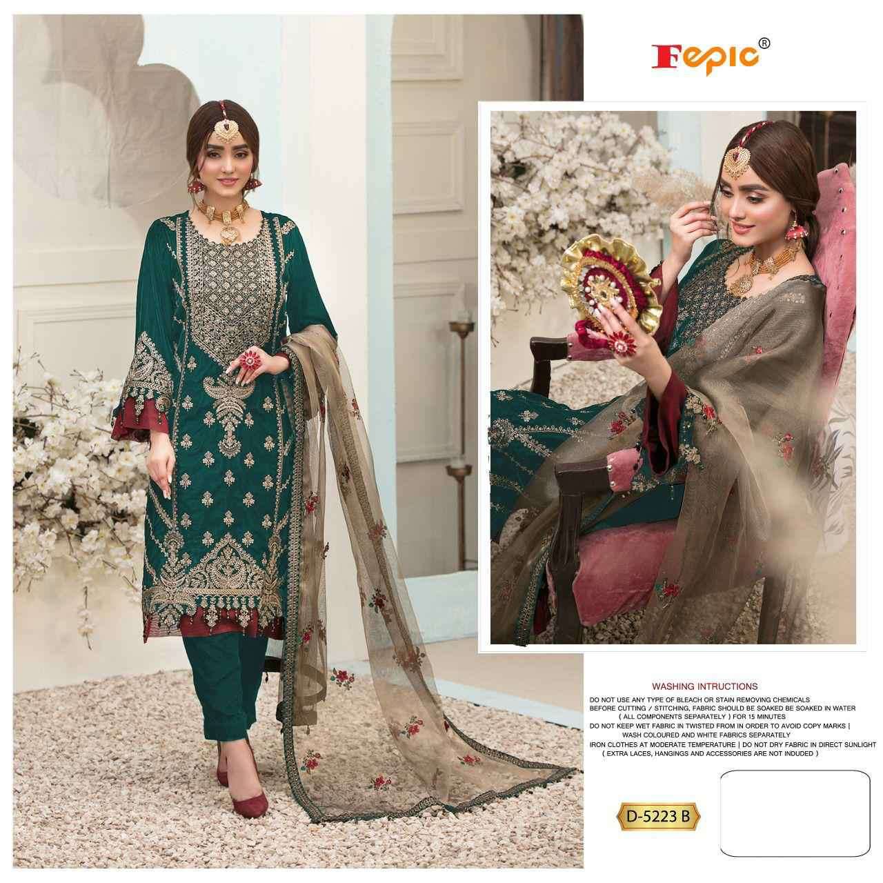 Fepic D 5223 B Pakistani Stylish Designer suit Wholesaler