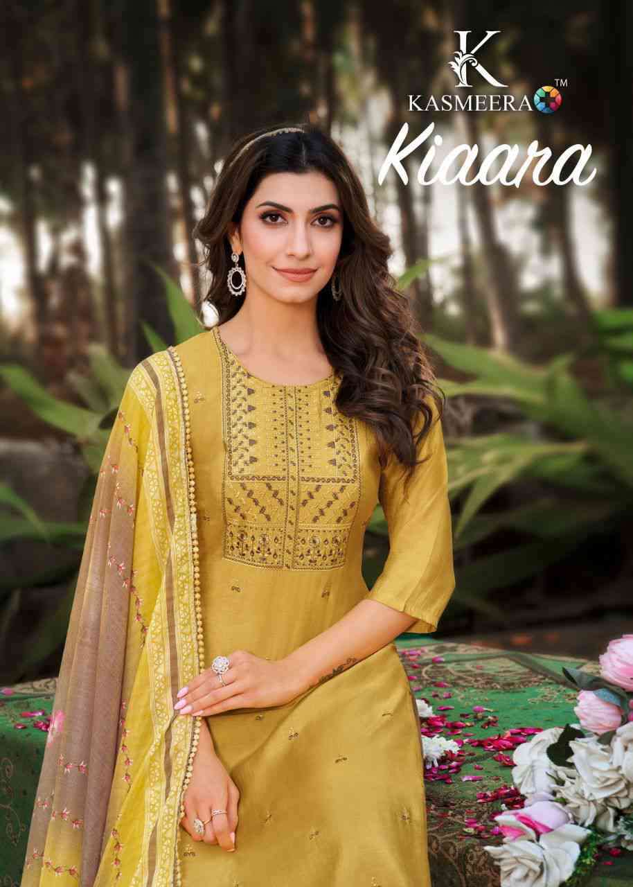 Hariyaali Kiaara Fancy Silk Kurti Pant Dupatta Set New Collection Supplier