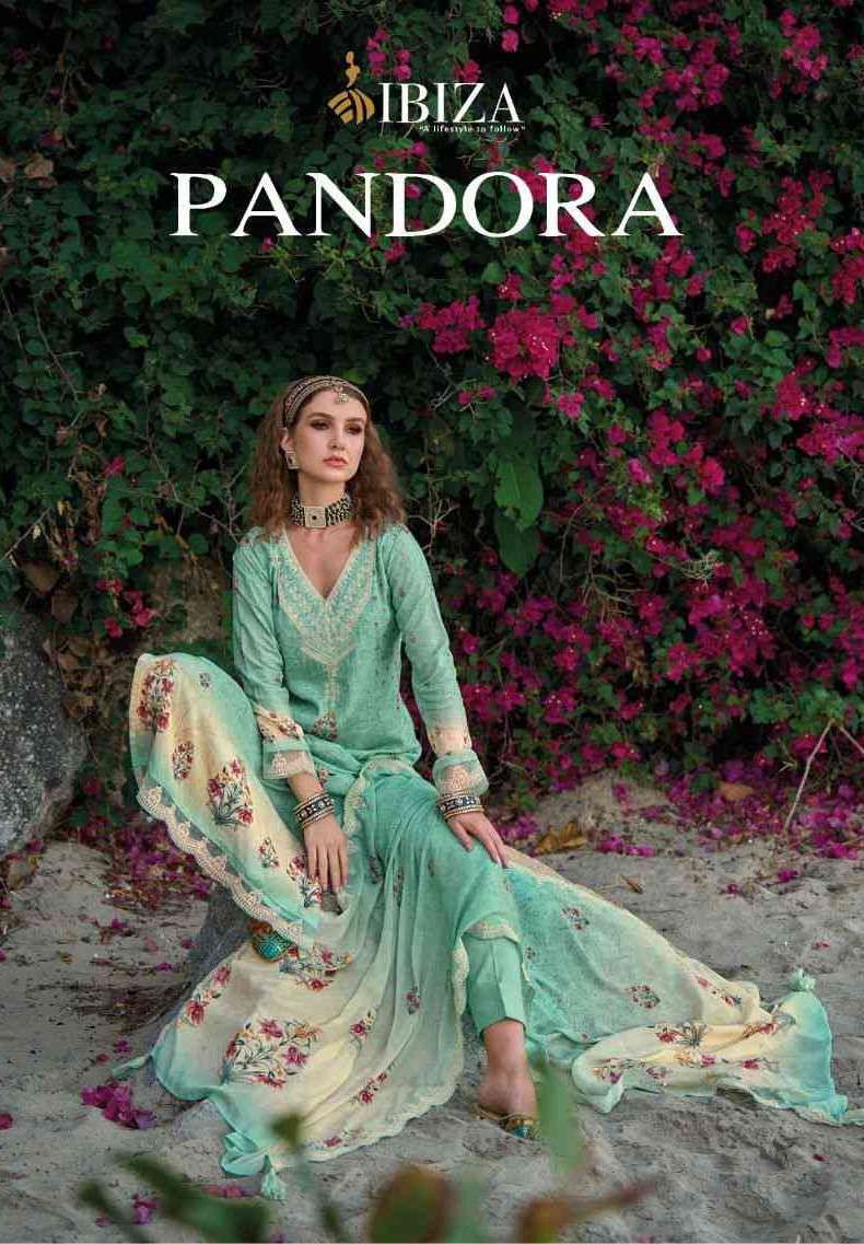 Ibiza Pandora Party Wear Muslin Straight Salwar Suit Catalog Exporter