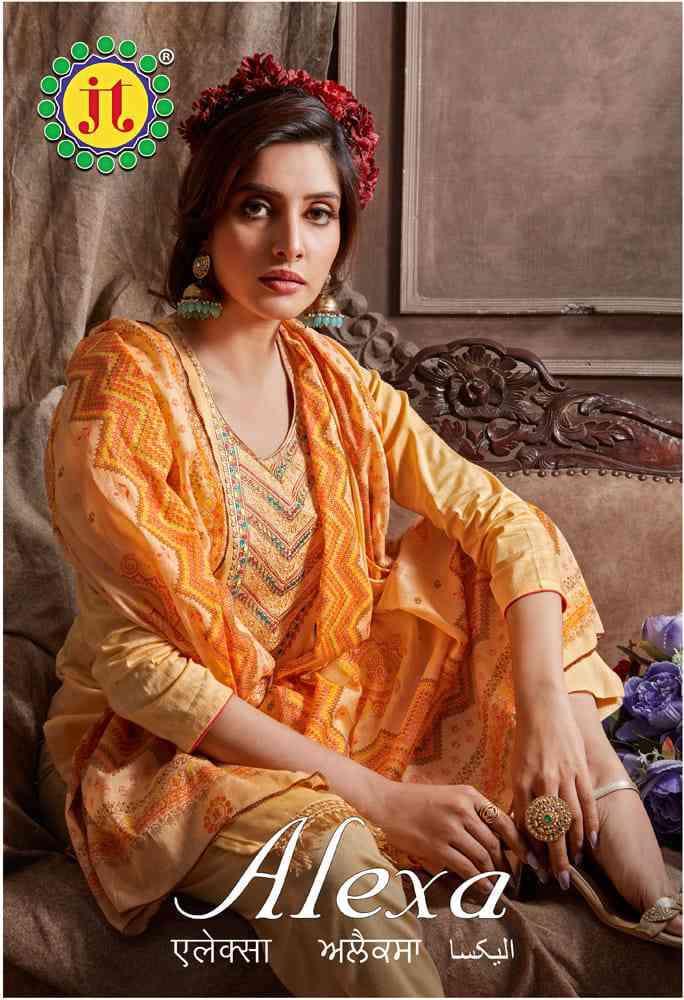 Jt Textile Alexa Fancy Work Cotton Print Salwar Suit Catalog Wholesaler