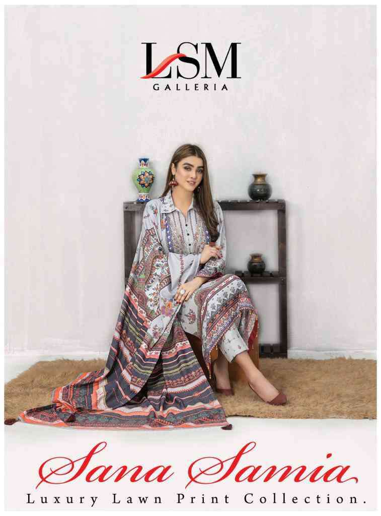 LSM Galleria Sana Samina Luxury Lawn Print Collection Cotton Pakistani Dress Supplier