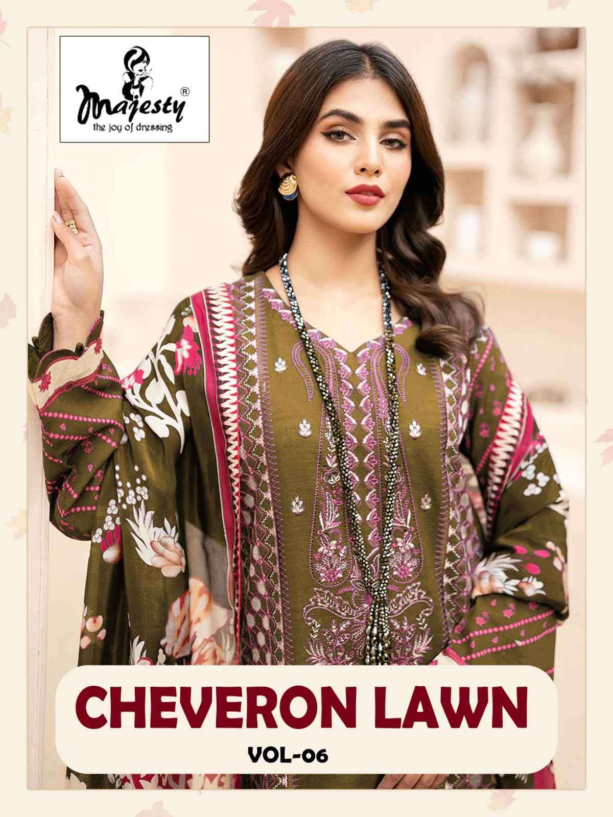 Majesty Cheveron Lawn Vol 6 Pure Cotton Pakistani Salwar Suit Supplier