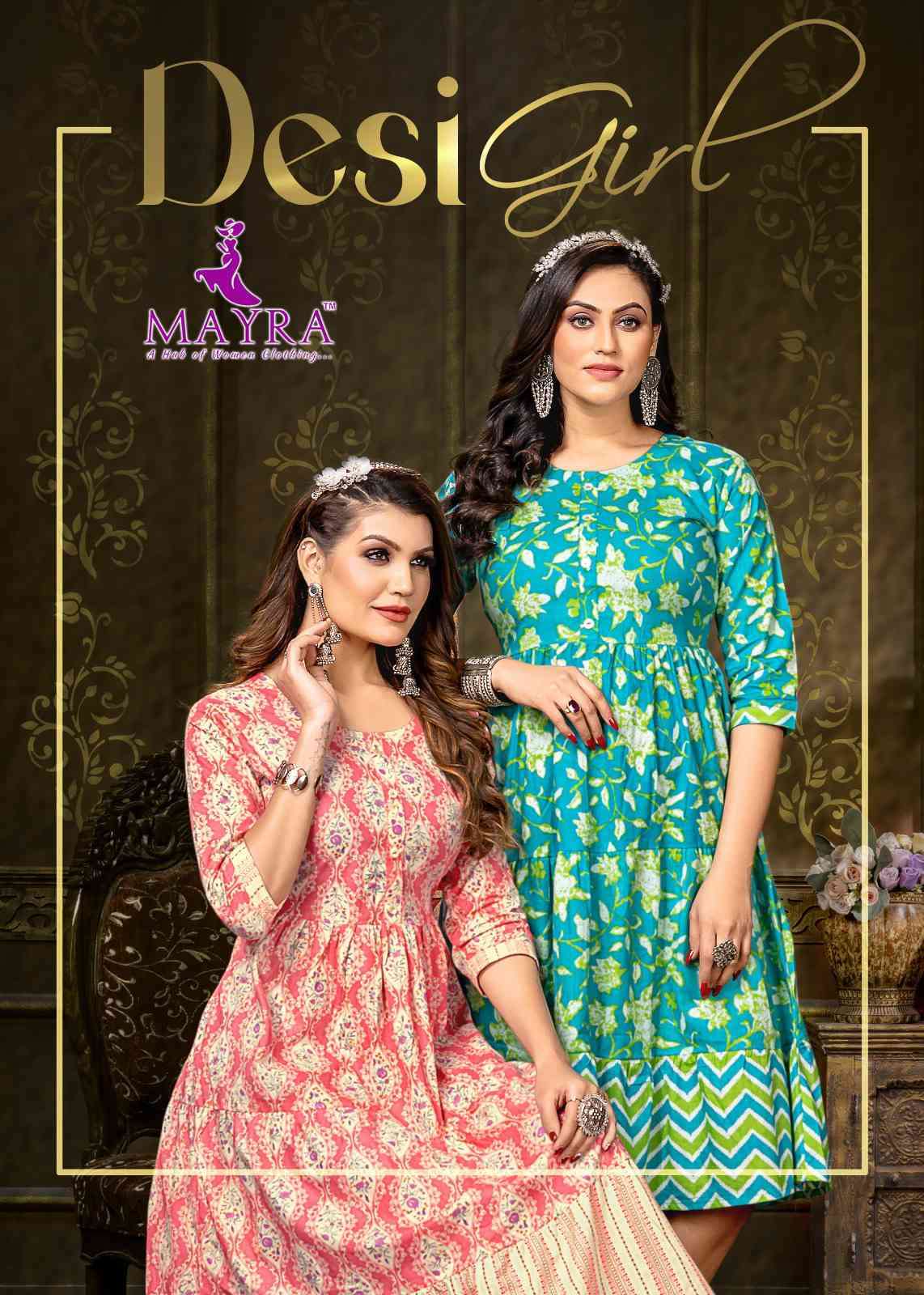 Mayra Desi Girl Pure Cotton Printed Fancy Layer Kurti Catalog Dealers