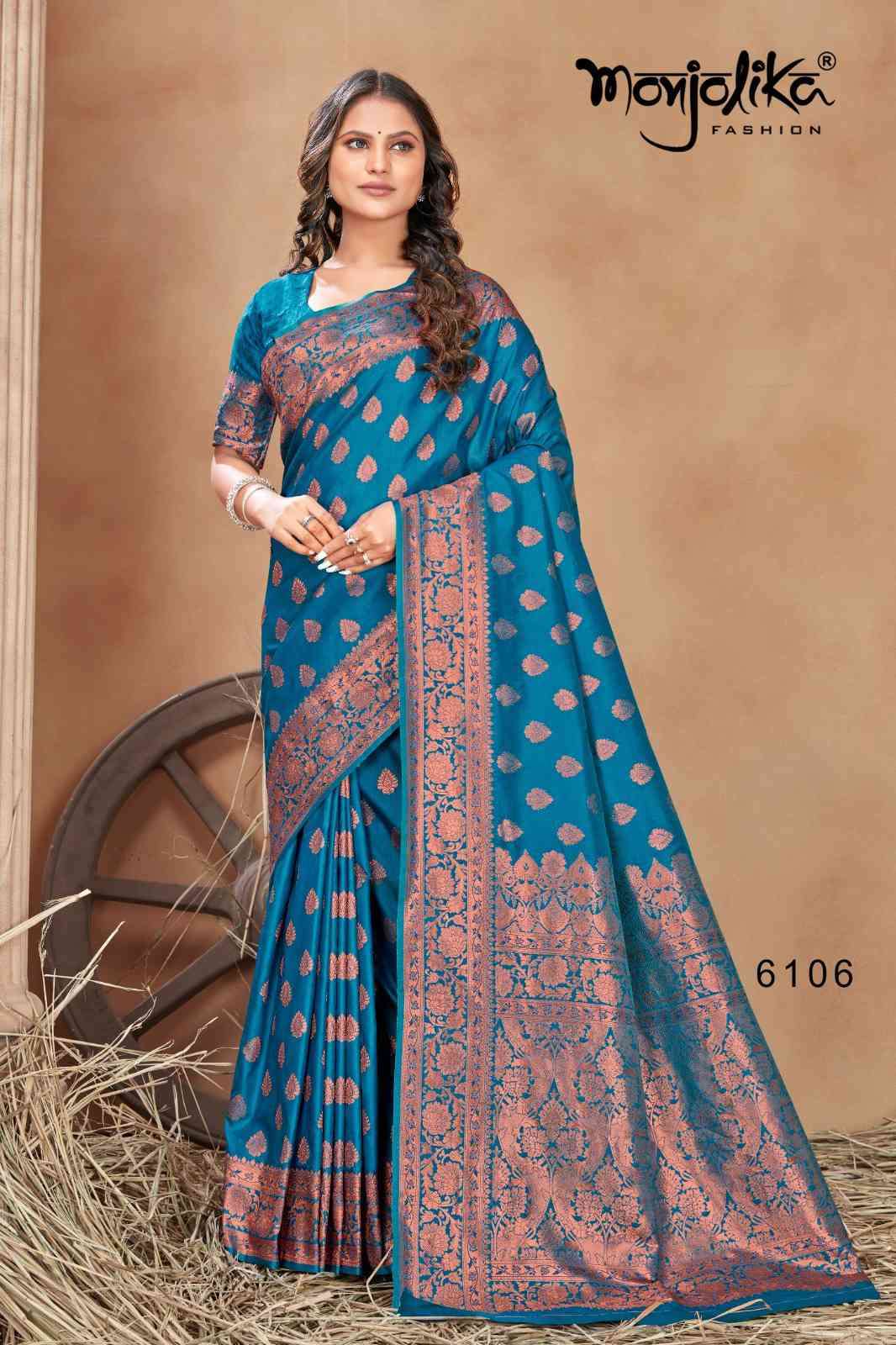 Monjolika Madhushri 6101 To 6106 Festive Wear Banarasi Silk Saree Supplier