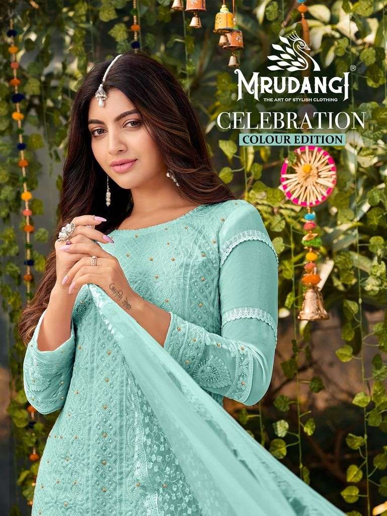 Mrudangi Celebration 2041 Colors Fancy Sharara Suit catalog Wholesaler