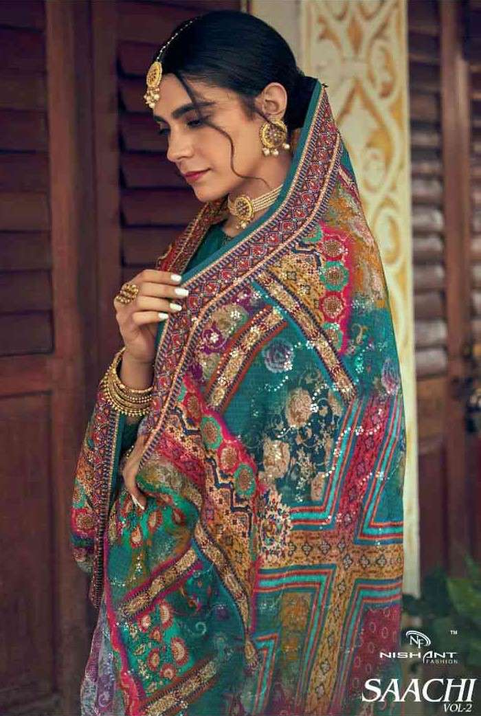 Nishant Fashion Saachi Vol 2 Pure Muslin Silk Festive Wear Suit Supplier