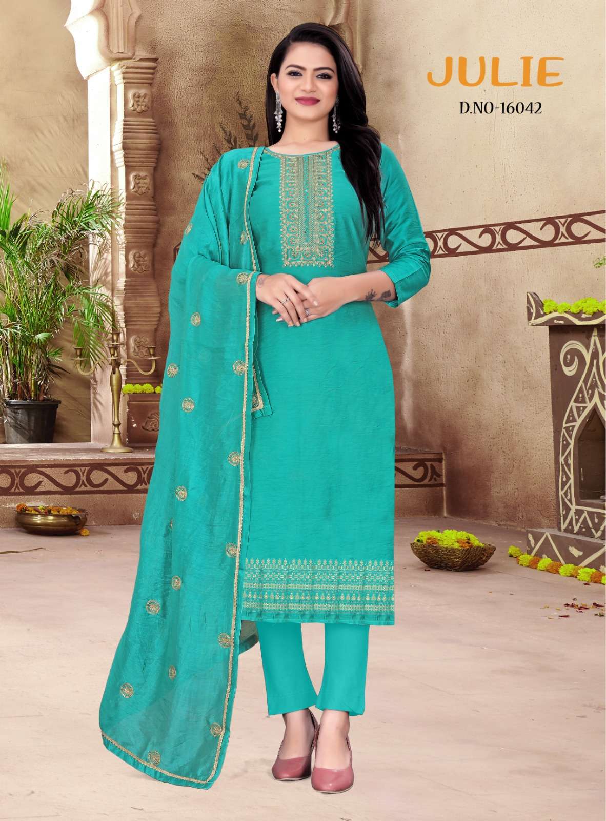 Panch Ratna Julie Fancy Muslin Silk Salwar Suit Catalog Supplier