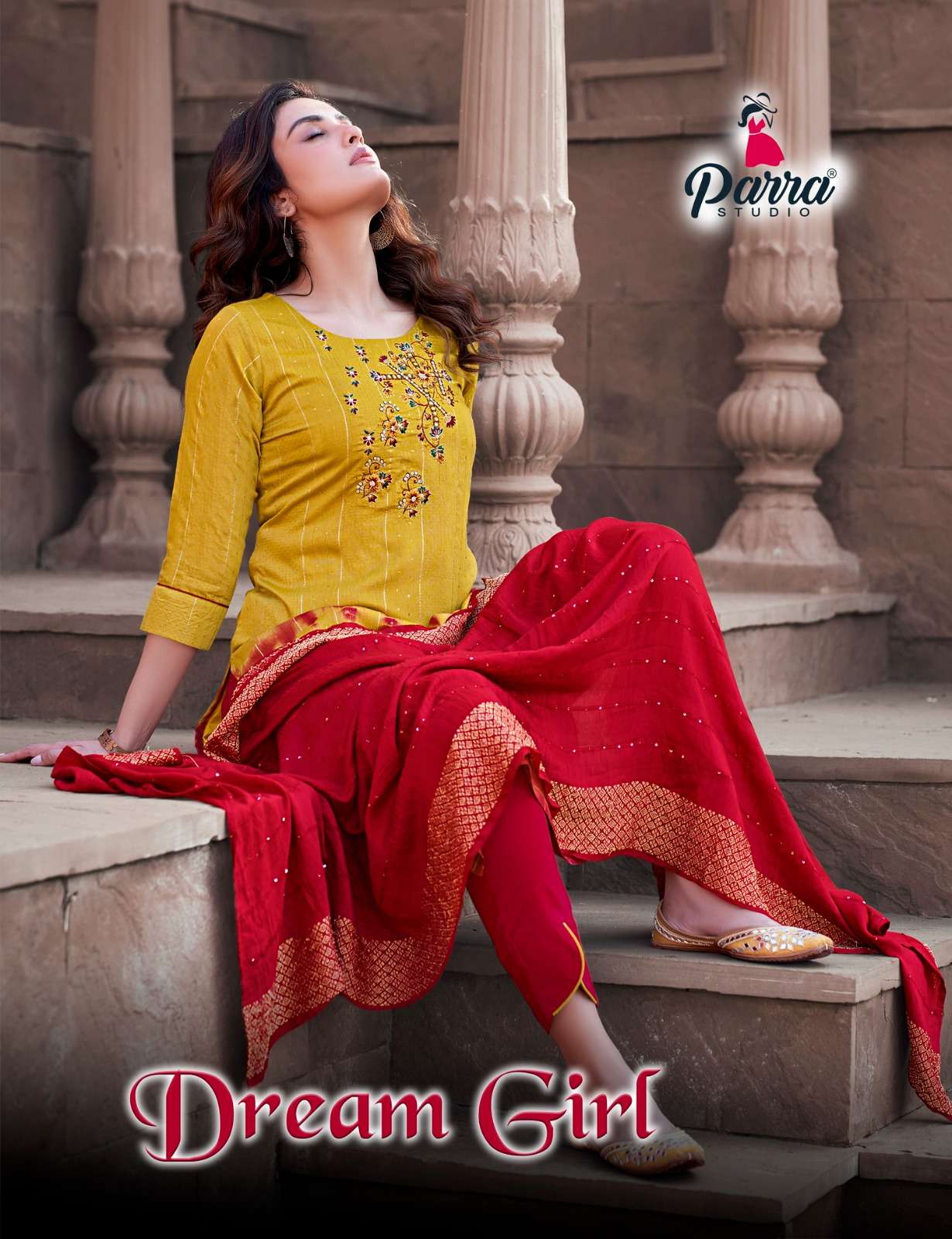 Parra Studio Dream Girl Vol 1 Fancy Readymade Shibori Print Suit Catalog Dealer