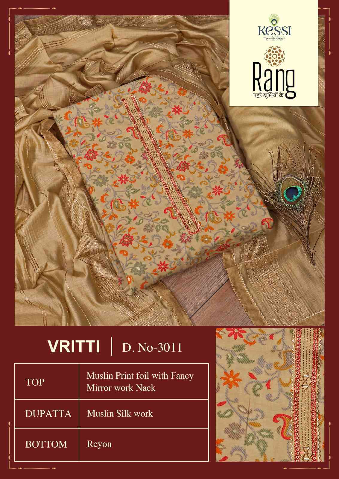 Rang Vritti Fancy Work Muslin Festive Collection Dress Catalog Wholesaler