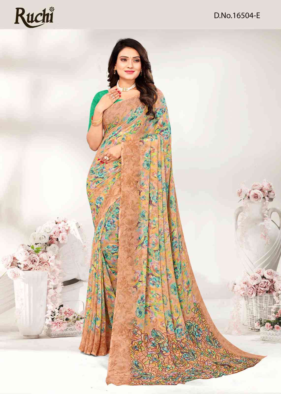 Ruchi Saree Raga Georgette Vol 2 Exclusive Flower Print Daily To Wear Saree Catalog Dealers