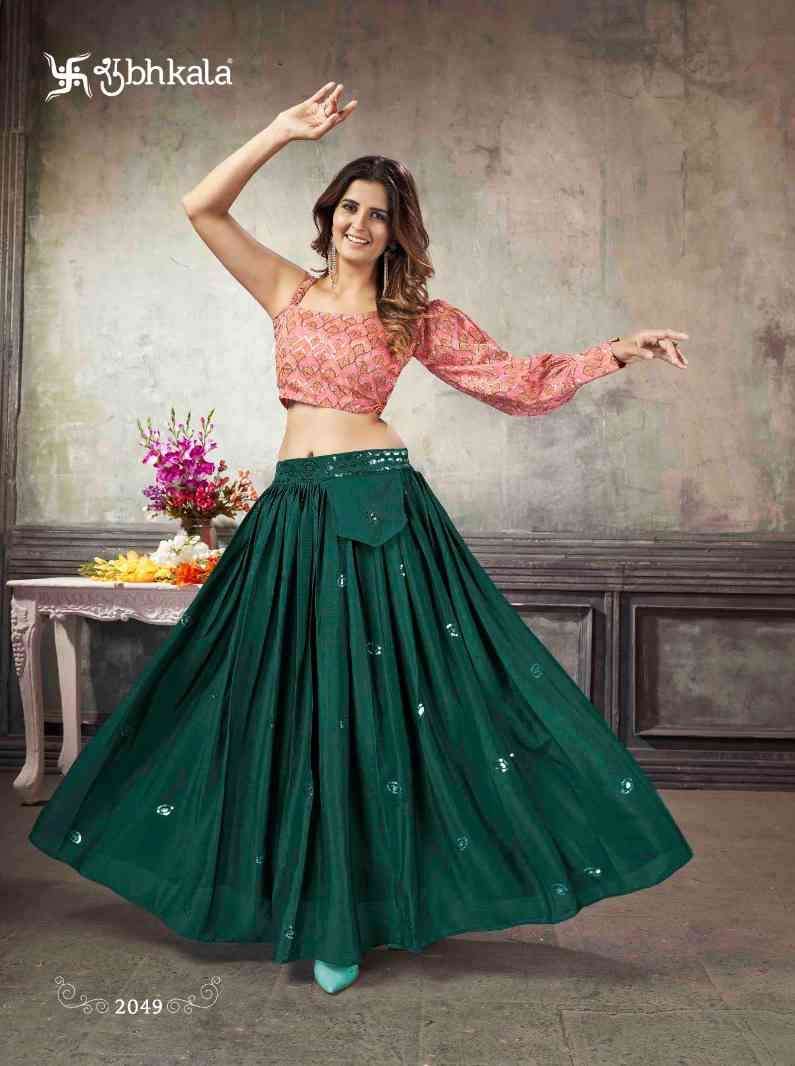 Buy MITETHNIC E Ethnic Store Kids Girls Stylish Crop Top With Lehenga Set  For Girls (2-3 Years, Green) at Amazon.in