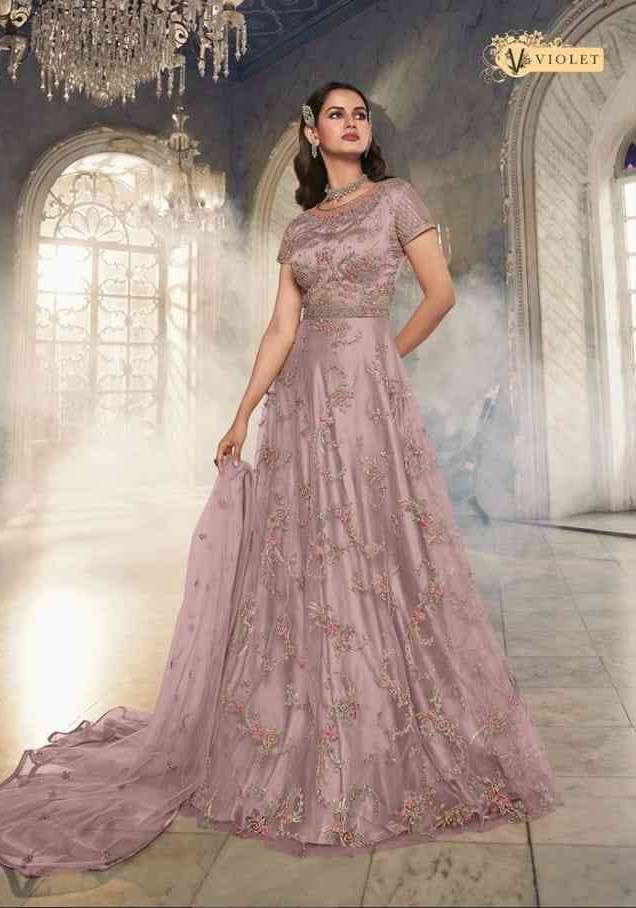 Swagat Violet 5402 Colors Partywear Designer Gown Online Collection Supplier