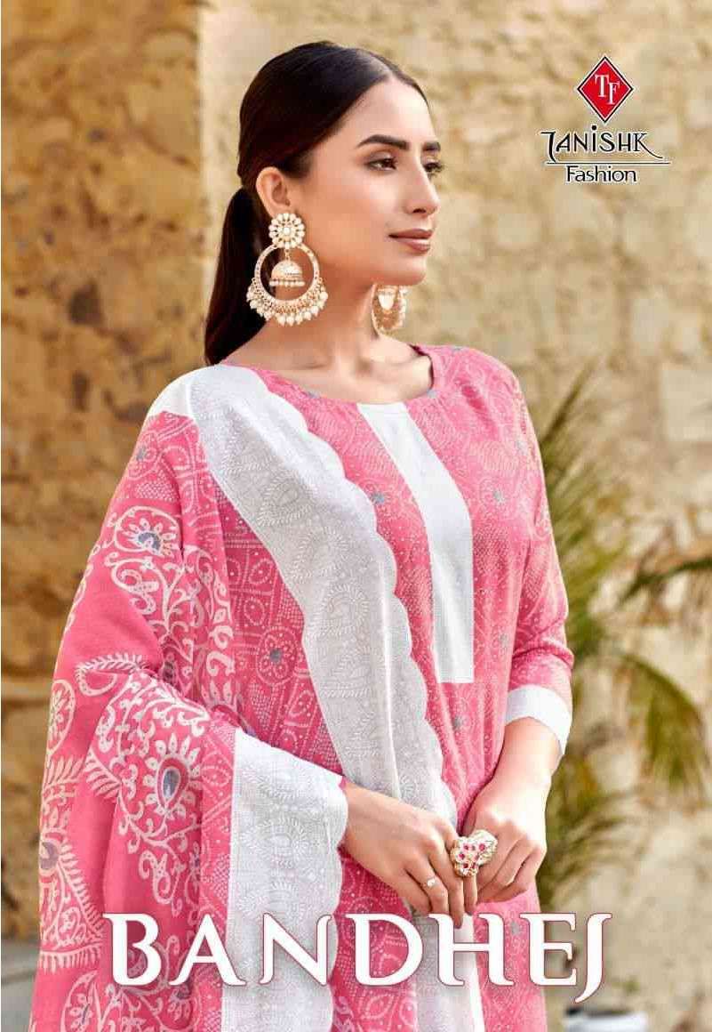 Tanishk Bandhej Pure Cotton Bandhni Print Dress Material Catalog Dealers