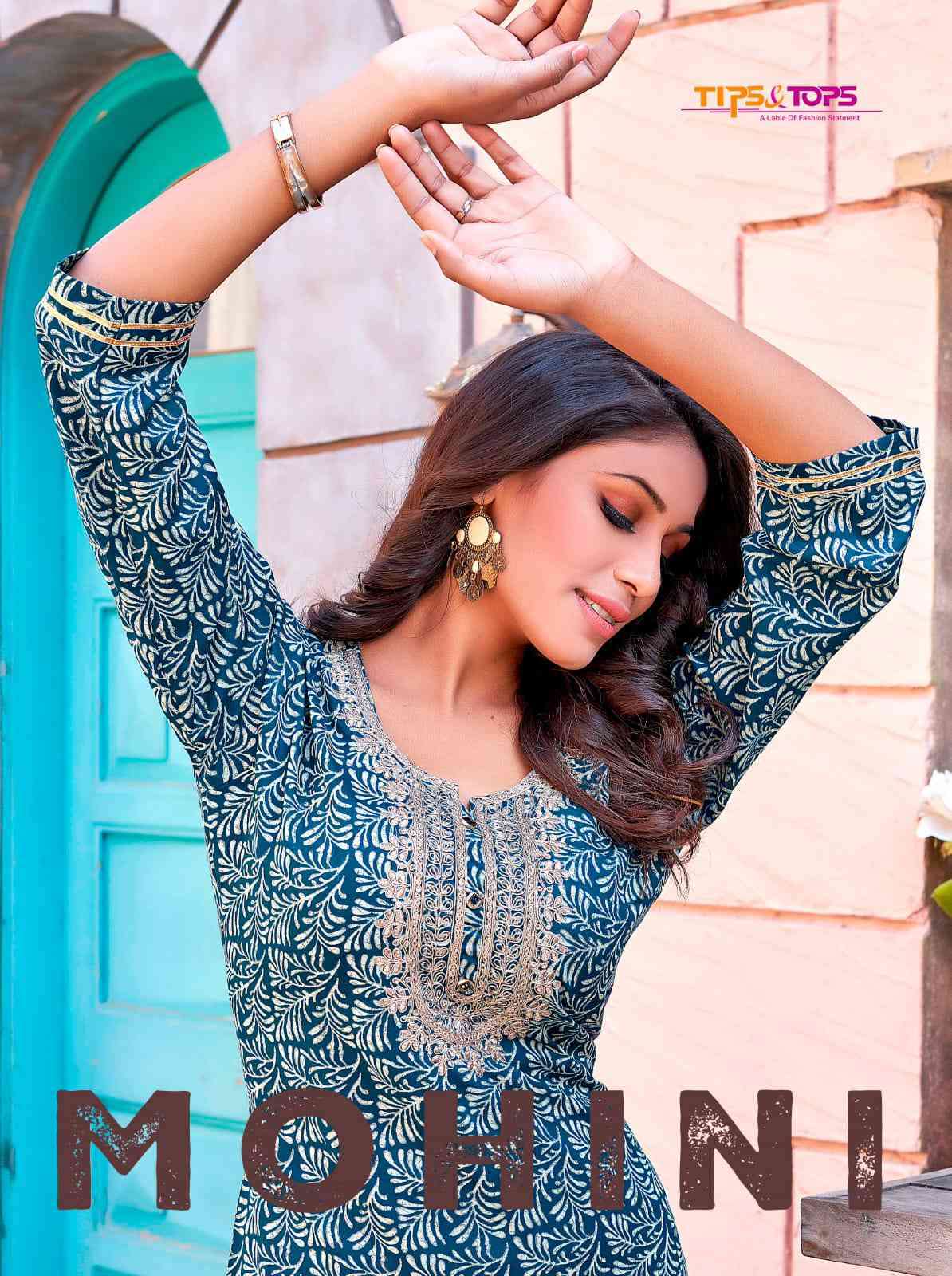 Tips And Tops Mohini Fancy Foil Print Straight Kurti Catalog Supplier