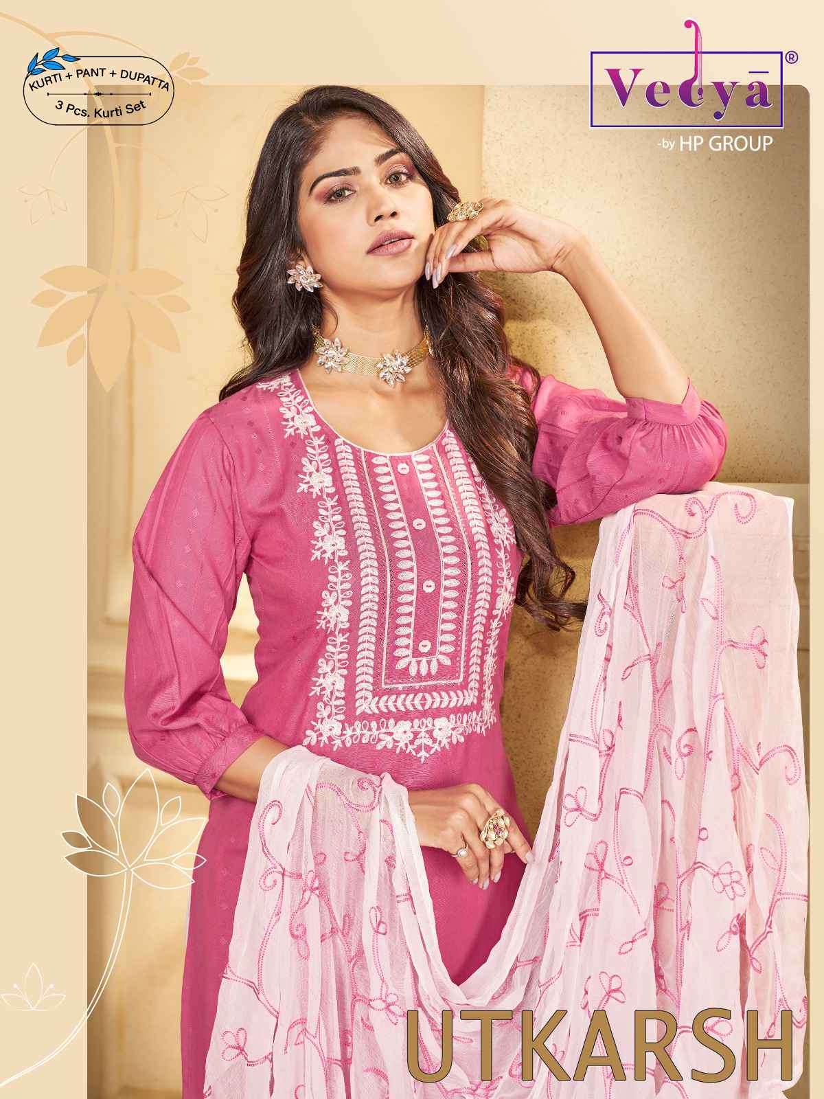 Vedya Utkarsh Fancy Rayon Readymade Suit Daily To Wear Collection Supplier