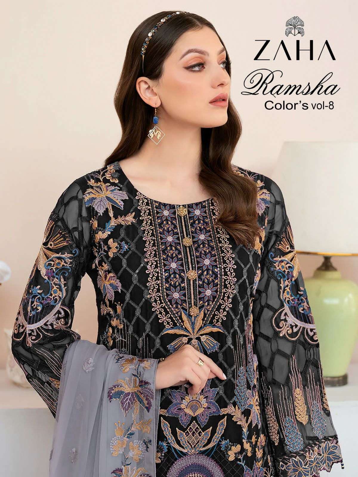 Zaha Ramsha Vol 8 10133 Colors Fancy Pakistani Suit Catalog Dealer