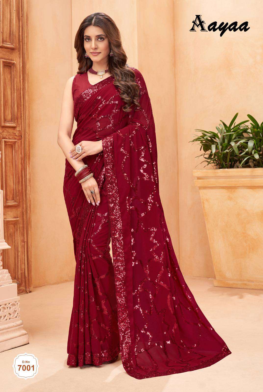Aayaa Aaradhna Vol 7 7001 To 7006 Heavy Designer Partywear Saree Exporter