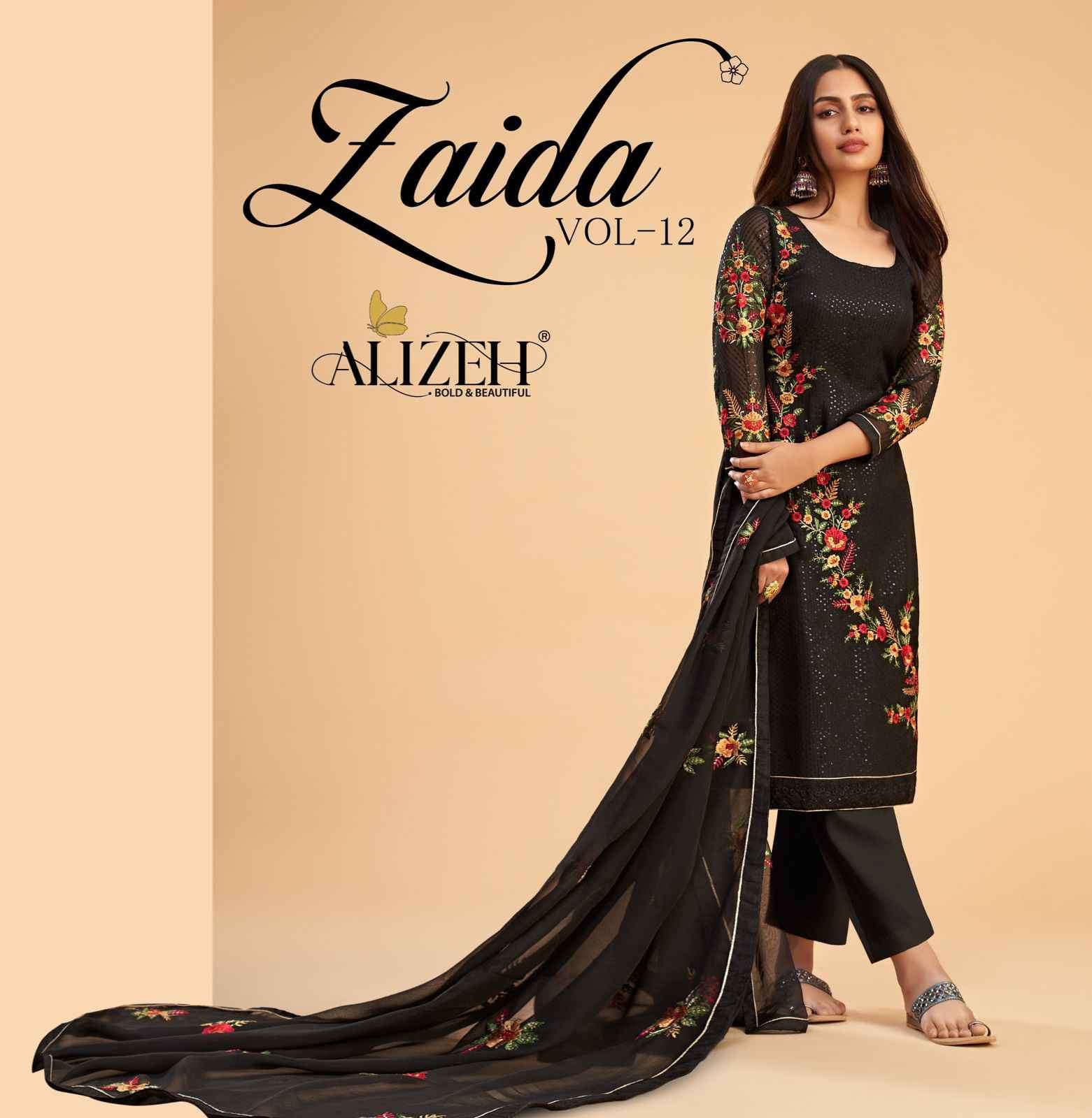 Alizeh Zaida Vol 12 Fancy Work Designer Festive Wear Dress Catalog Supplier