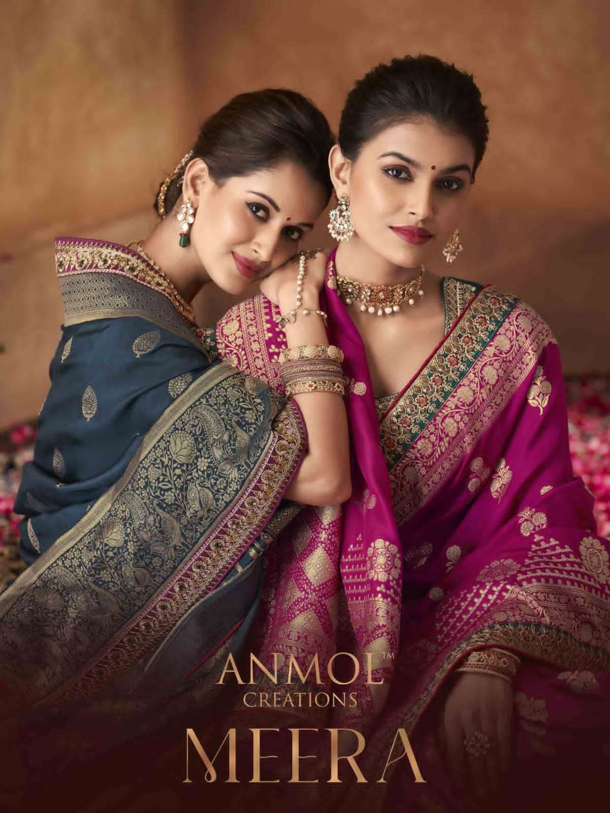 Anmol Meera Vol 1 7001 To 7009 Wedding Wear Designer Saree Wholesaler