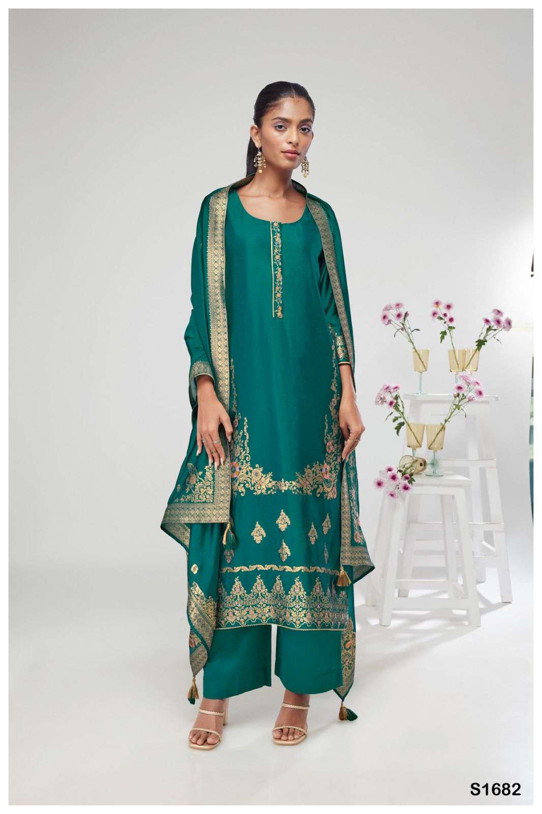 Ganga S 1682 Designer Straight Salwar Suit Collection