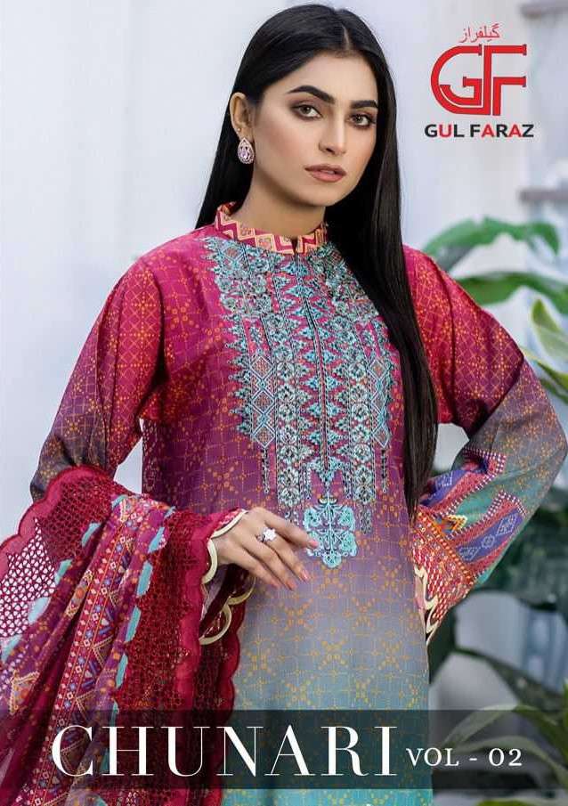 Gul Faraz Chunari Vol 2 Digital Print Pakistani Cotton Dress New Collection