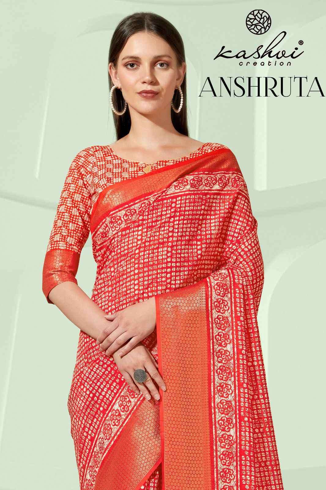 Kashvi Anshruta Exclusive Fancy Jacquard Saree Catalog Wholesaler
